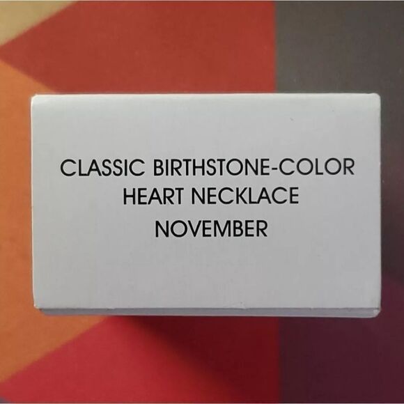 Avon Classic Silvertone Birthstone Heart Necklace w/Rhinestones NOVEMBER NEW! - Picture 7 of 12